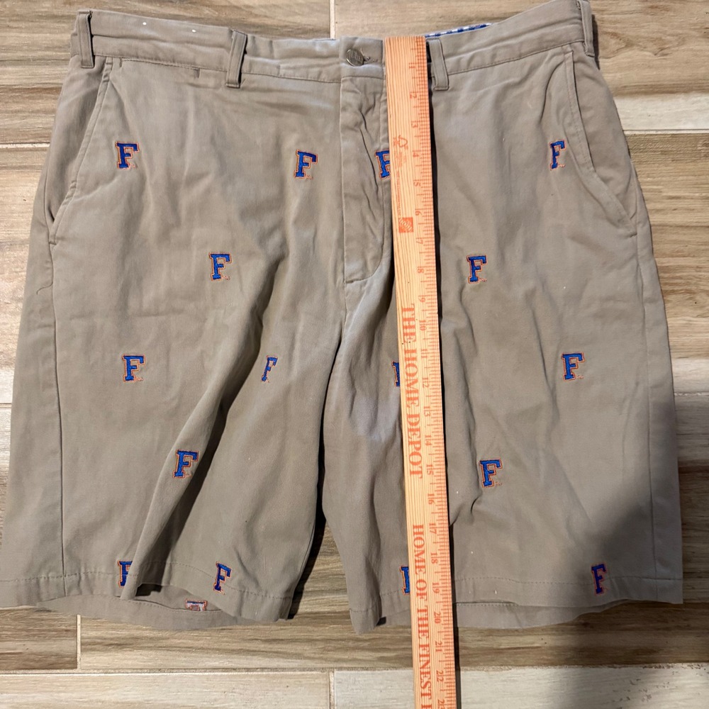Pennington & Bailes Florida Gators Embroidered Khaki Chino Shorts Mens 38 Tan - Picture 7 of 8